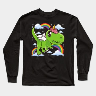 Cute Dinosaur & Unicorn Unisaur Mythical Animal Long Sleeve T-Shirt